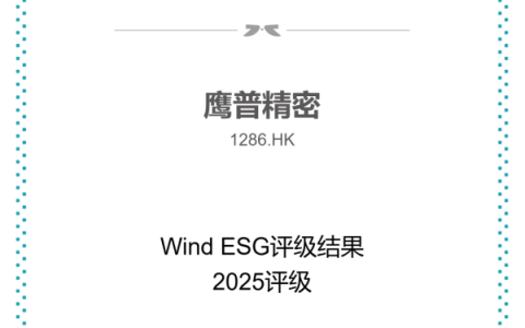 鷹普榮獲Wind（萬得）ESG評級A級