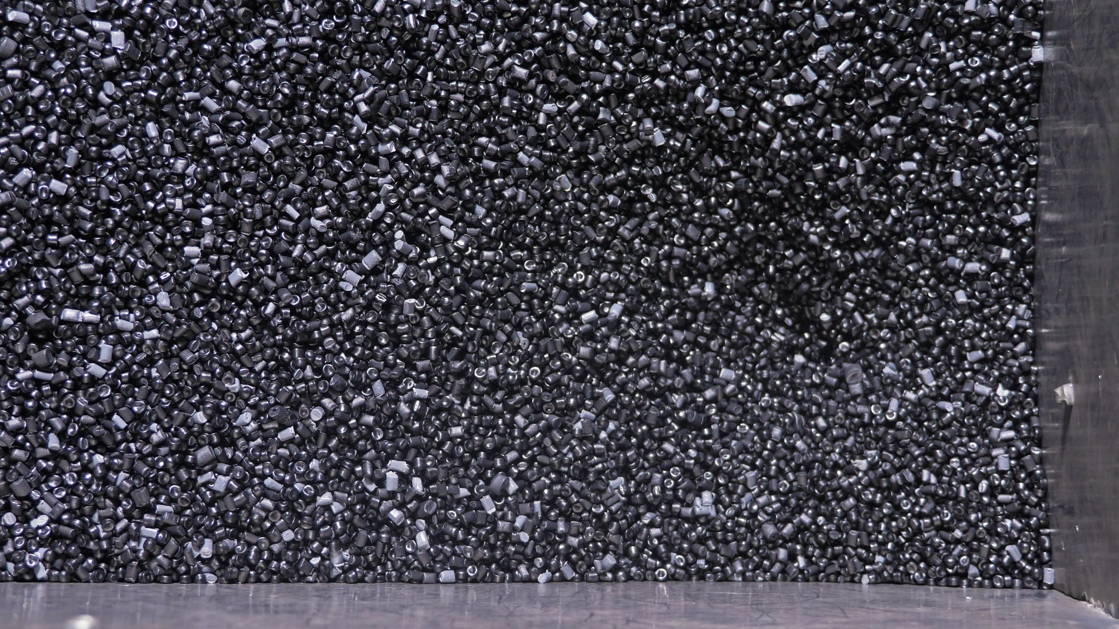 plastic grey granulated