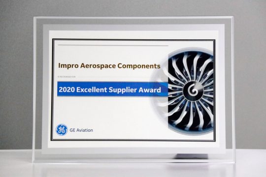 Impro Receives the Award for “2020 Excellent Supplier” by GE Aviation