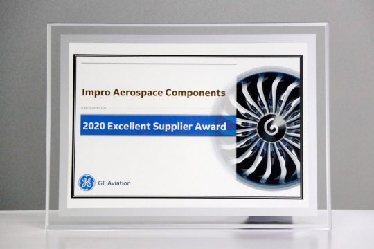 Impro Receives the Award for “2020 Excellent Supplier” by GE Aviation