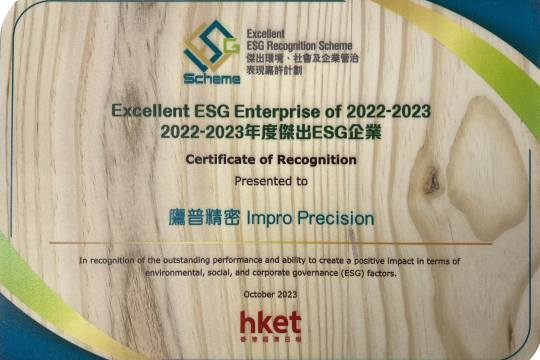 Impro is Awarded “Excellent ESG Enterprise”  For Third Consecutive Year